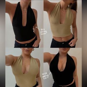 Weworewhat knit fine sweater halter top